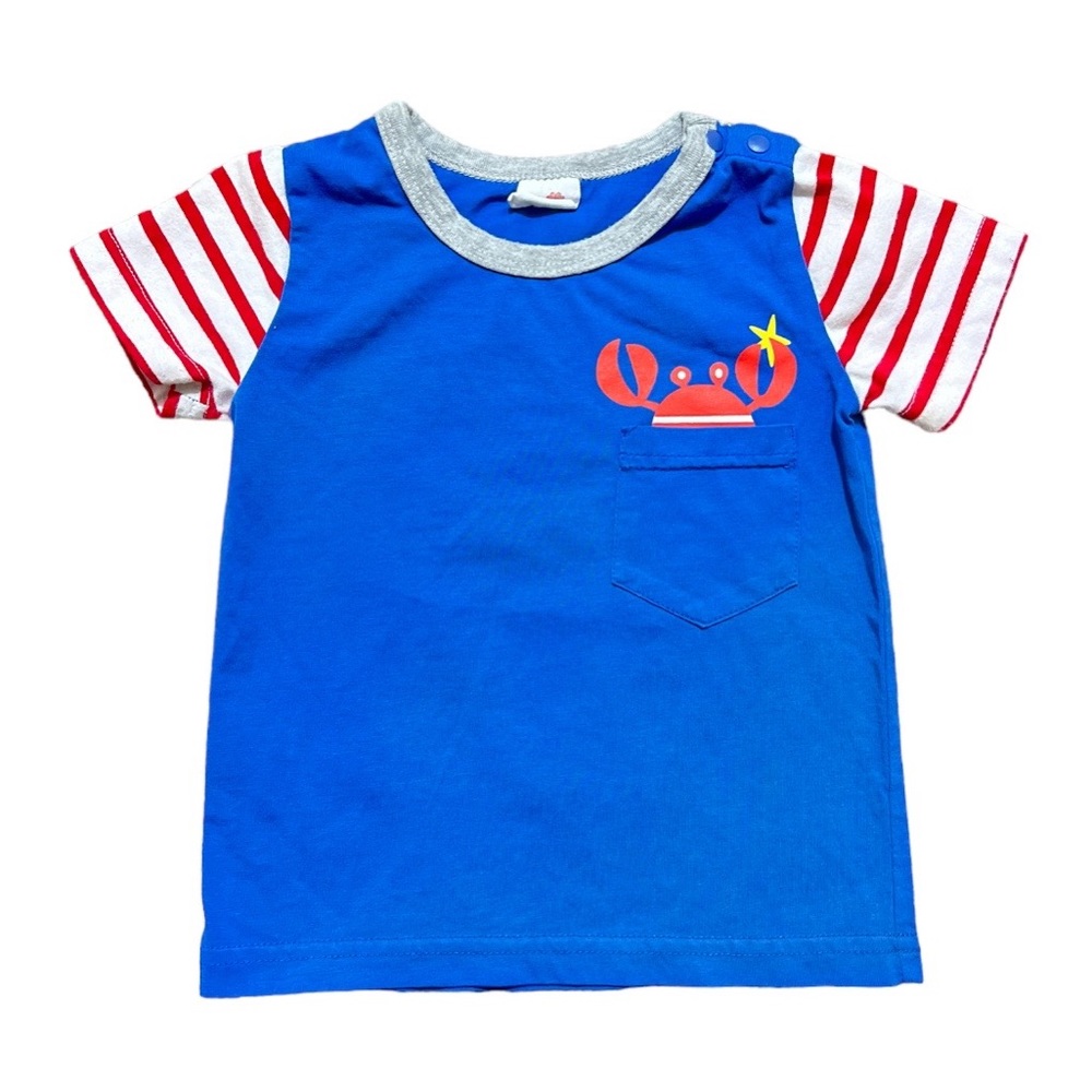 Baby Boy Summer Beach Crab Pocket Tee Shirt 2T